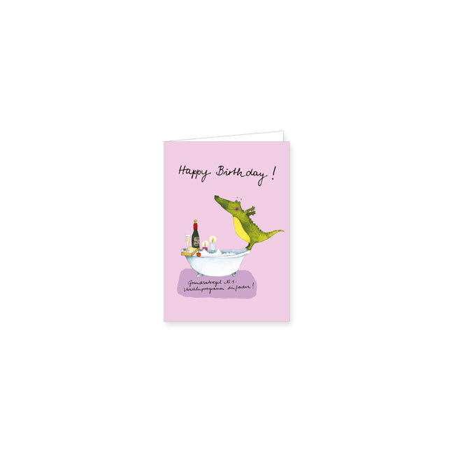 Mini-Doppelkarte "Happy Birthday Kroko" | Rannenberg und Friends