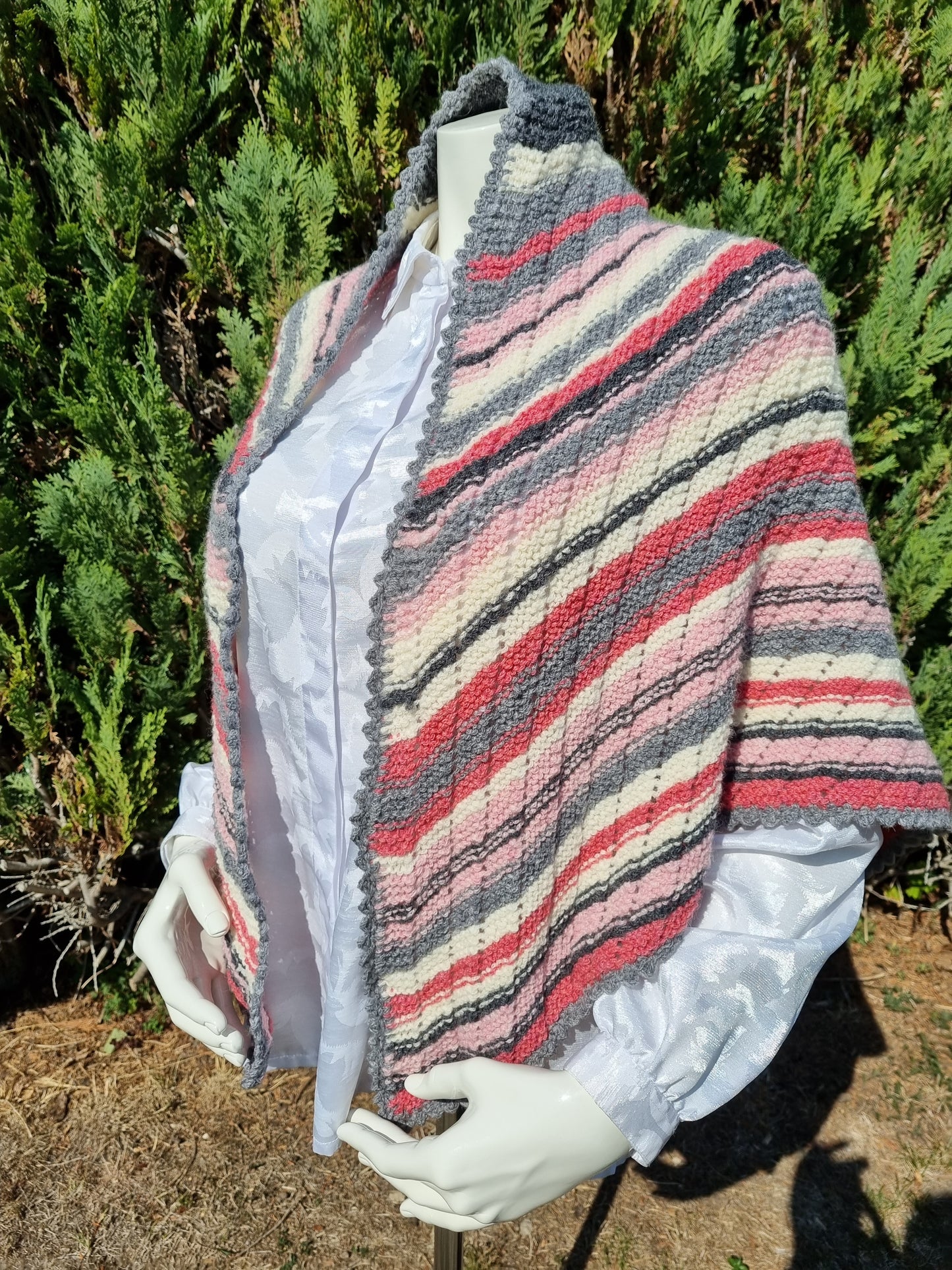 Dreieckstuch mit Alpaka, handgestrickt