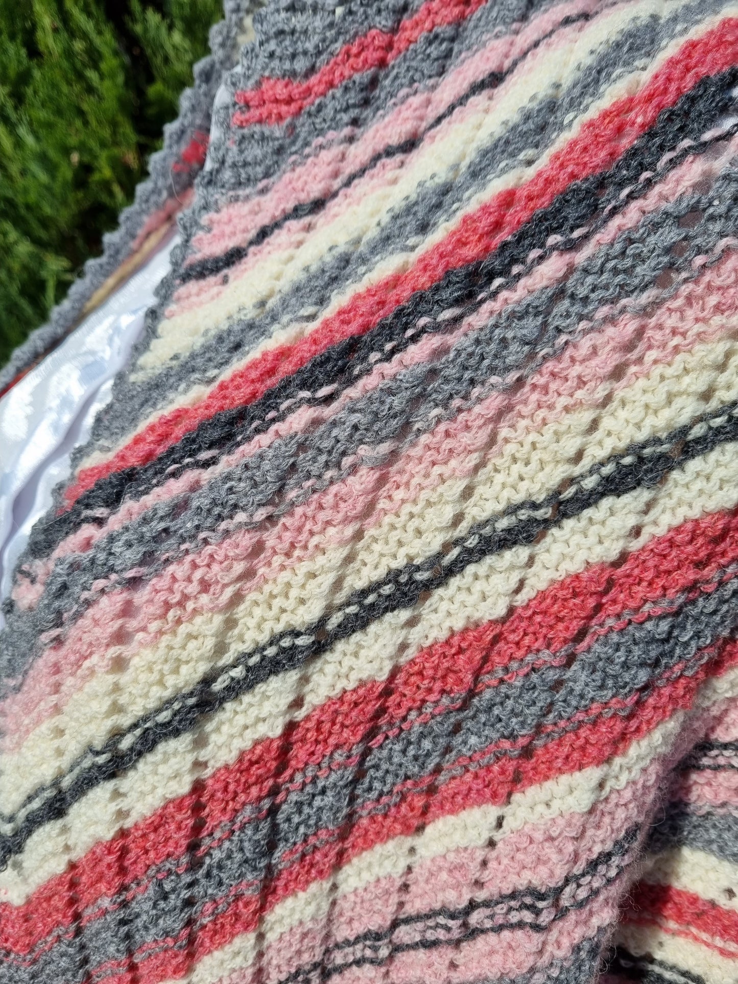 Dreieckstuch mit Alpaka, handgestrickt