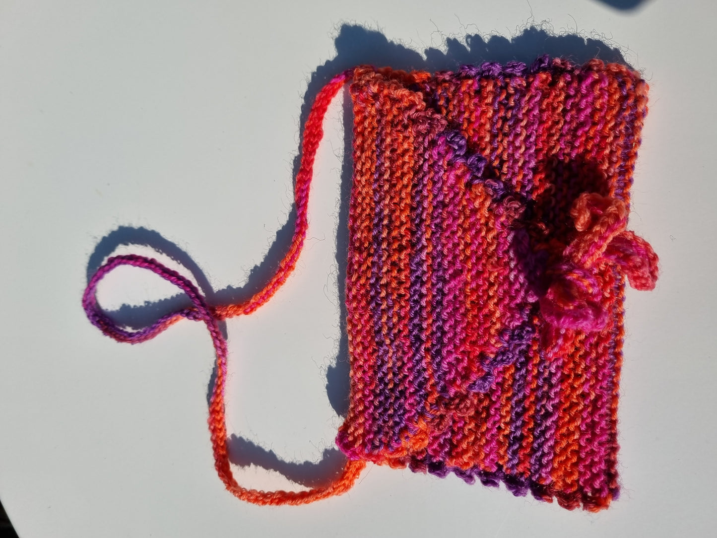 Set Steckschal, Stulpen, Täschchen, pink/lila/orange