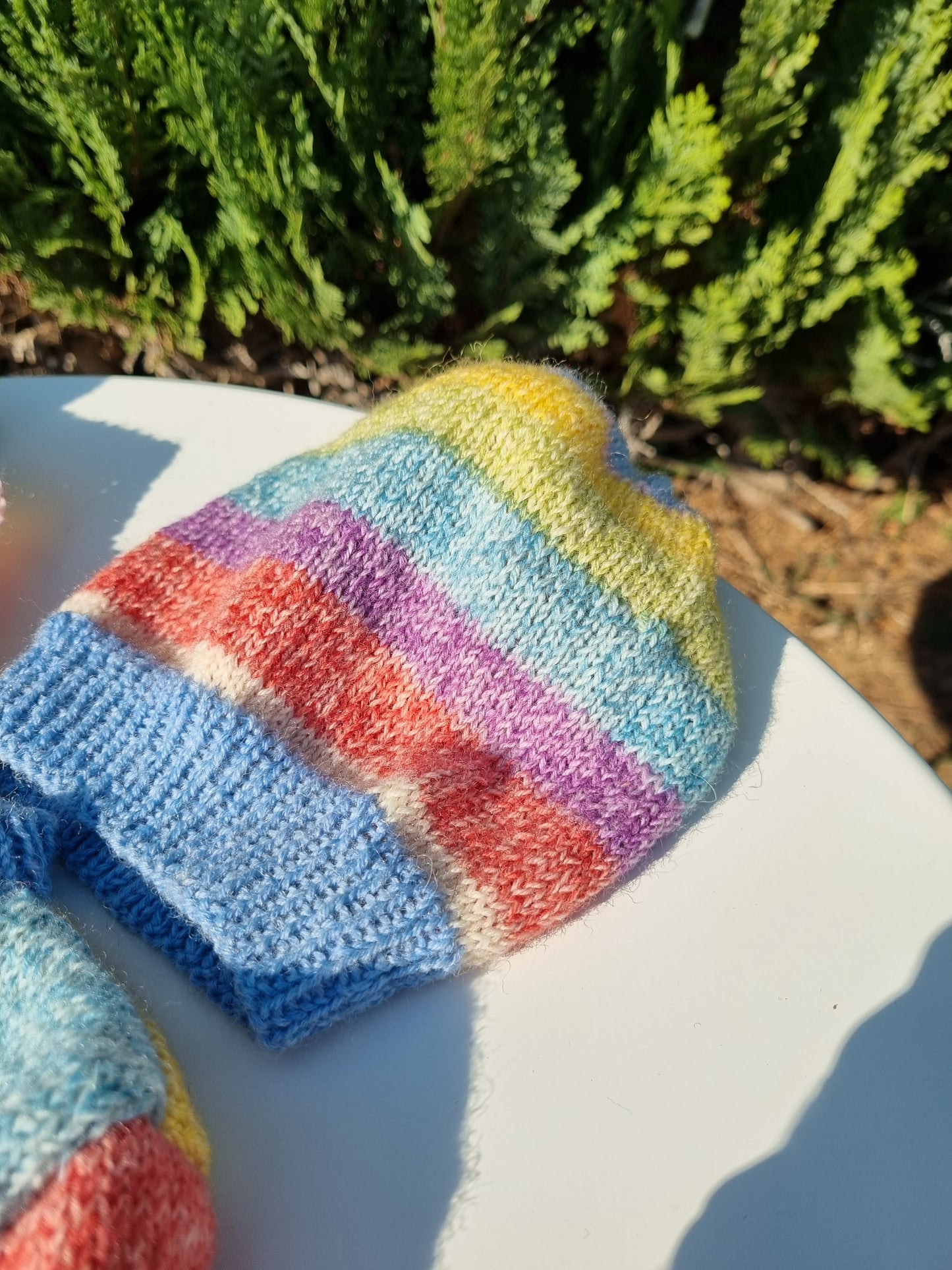 Set aus Baby-Jäckchen, Mütze & Schal, handgestrickt, Gr. 68