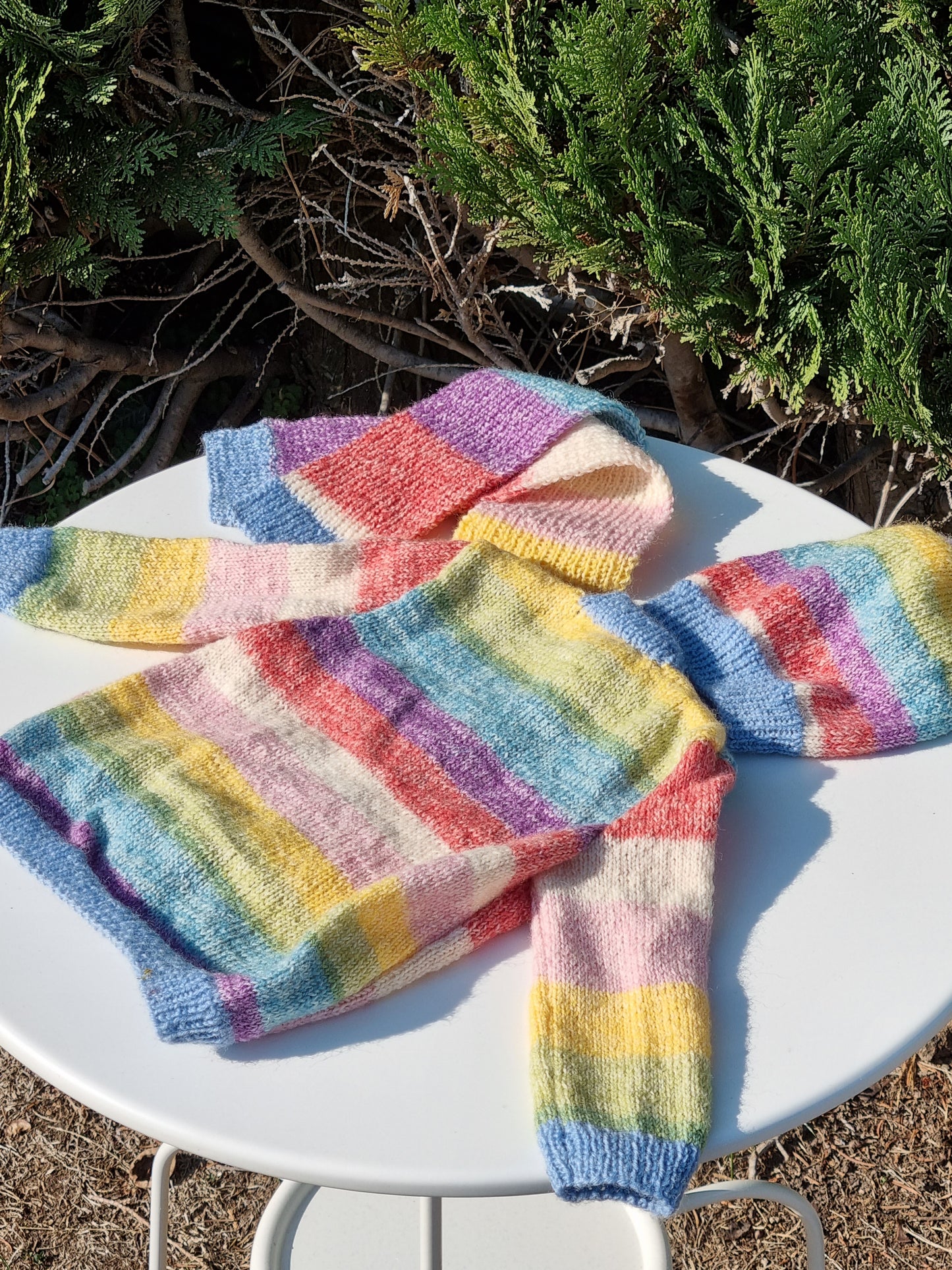 Set aus Baby-Jäckchen, Mütze & Schal, handgestrickt, Gr. 68